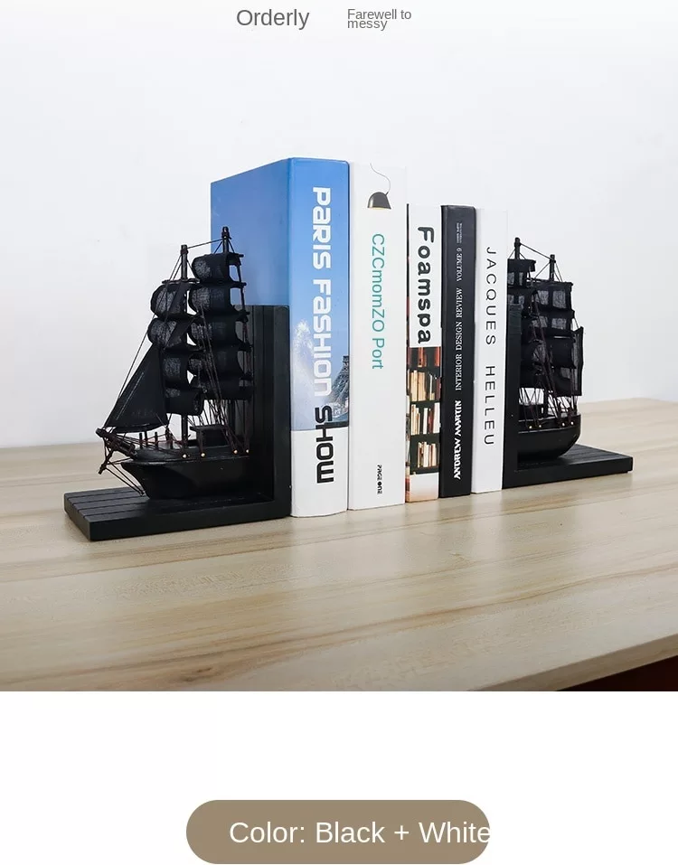 Nordic Style Solid Color Bookstand Bookend Creative Handmade Books By The Office Desktop Sailing Model To Decorate The Bookshelf