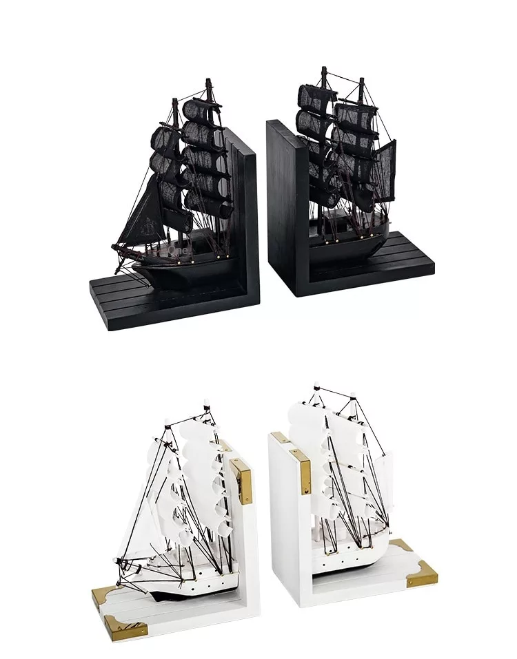 Nordic Style Solid Color Bookstand Bookend Creative Handmade Books By The Office Desktop Sailing Model To Decorate The Bookshelf