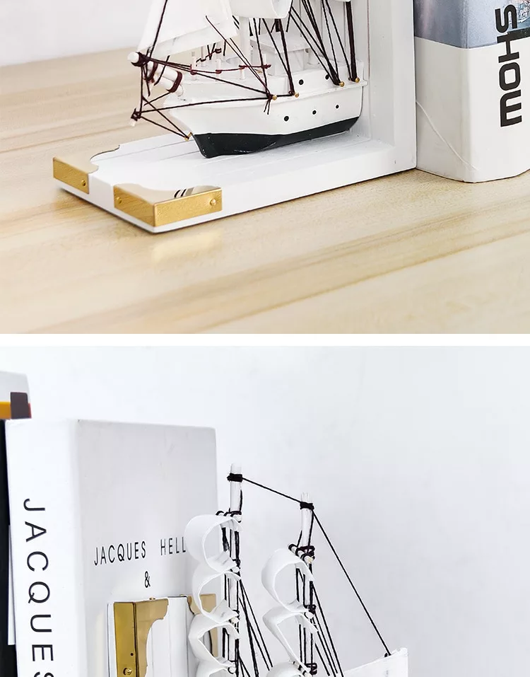Nordic Style Solid Color Bookstand Bookend Creative Handmade Books By The Office Desktop Sailing Model To Decorate The Bookshelf