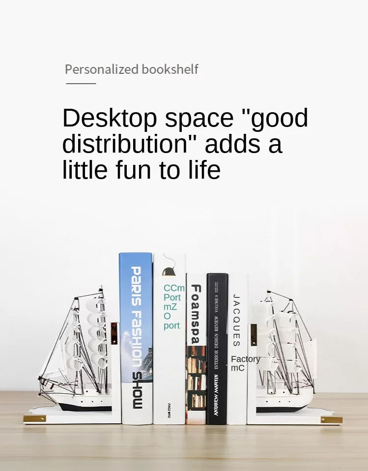Nordic Style Solid Color Bookstand Bookend Creative Handmade Books By The Office Desktop Sailing Model To Decorate The Bookshelf