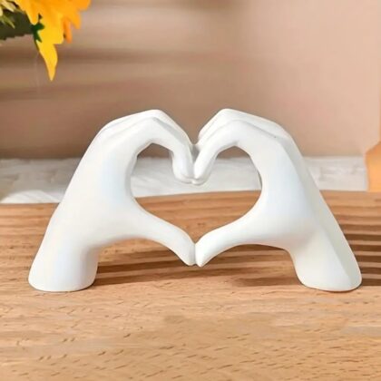 Minimalism Heart Gesture Sculpture Resin Abstract Hand Love Statue Figurine Home Living Room Desktop Decoration Accessories