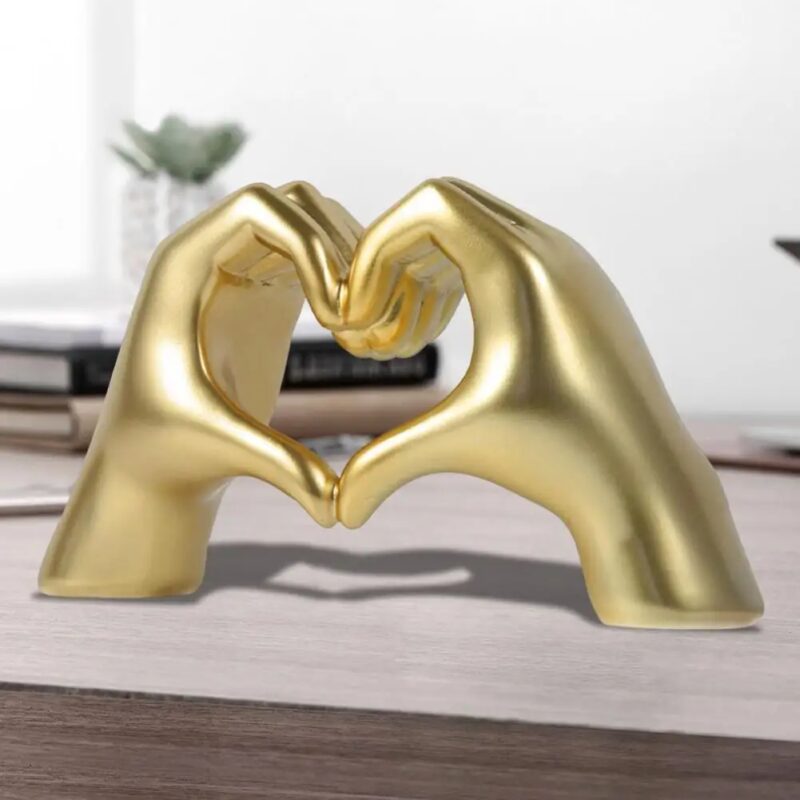 Minimalism Heart Gesture Sculpture Resin Abstract Hand Love Statue Figurine Home Living Room Desktop Decoration Accessories - Image 2
