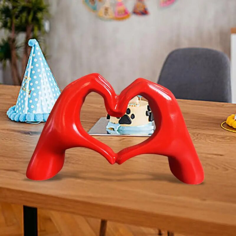 Minimalism Heart Gesture Sculpture Resin Abstract Hand Love Statue Figurine Home Living Room Desktop Decoration Accessories - Image 5