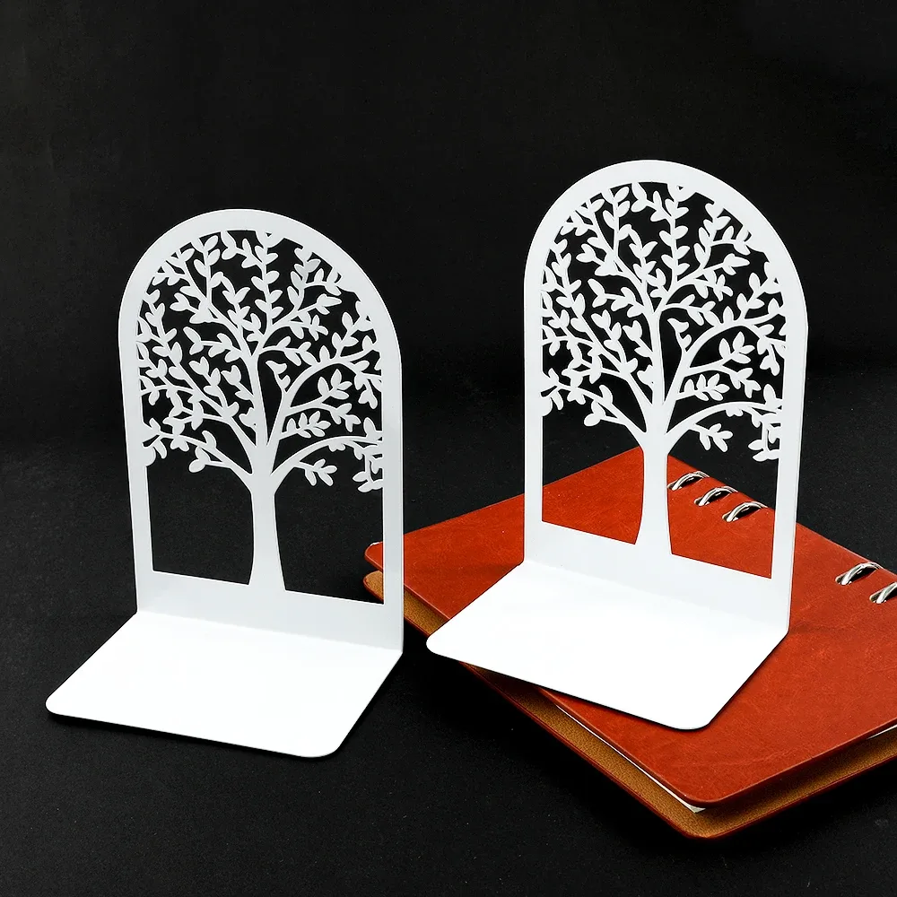 White Tree of Life Desktop Book Ends Office Desktop Home Bookend Gift for Book Loves Office Desktop Iron Book rack