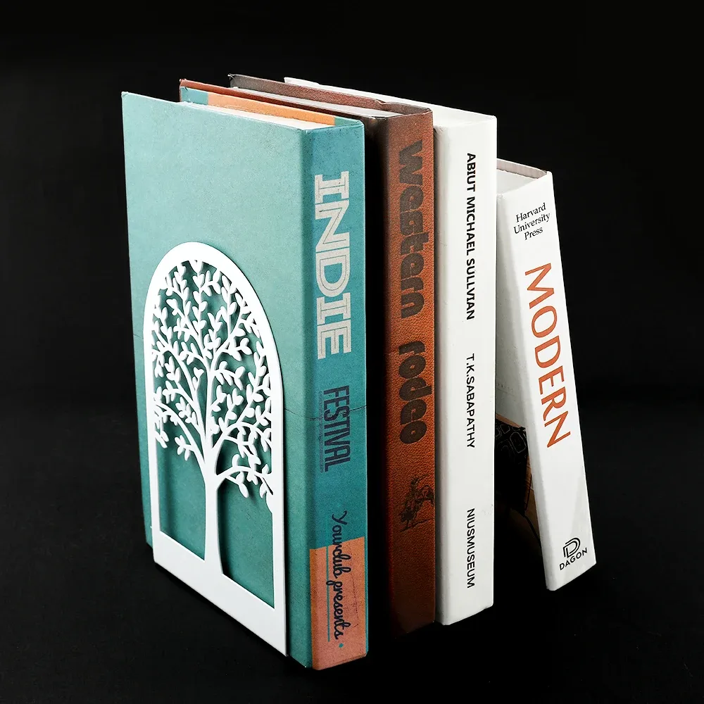 White Tree of Life Desktop Book Ends Office Desktop Home Bookend Gift for Book Loves Office Desktop Iron Book rack