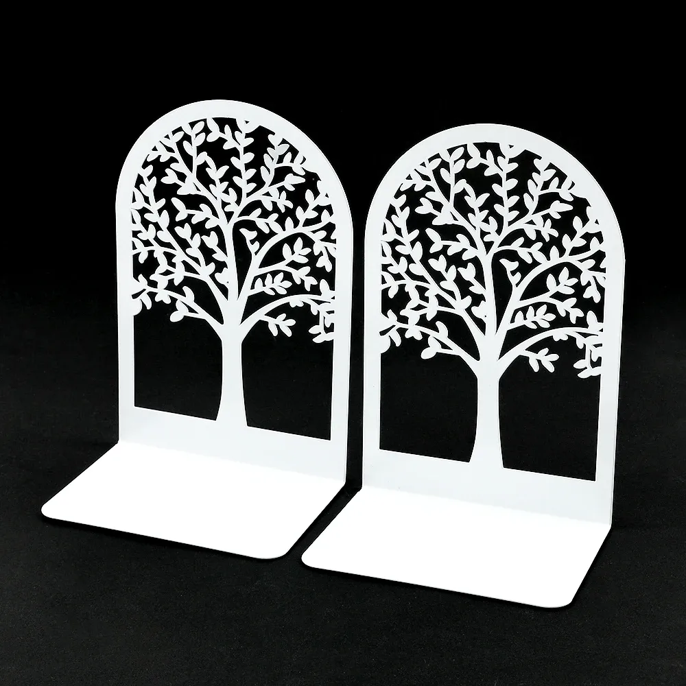 White Tree of Life Desktop Book Ends Office Desktop Home Bookend Gift for Book Loves Office Desktop Iron Book rack