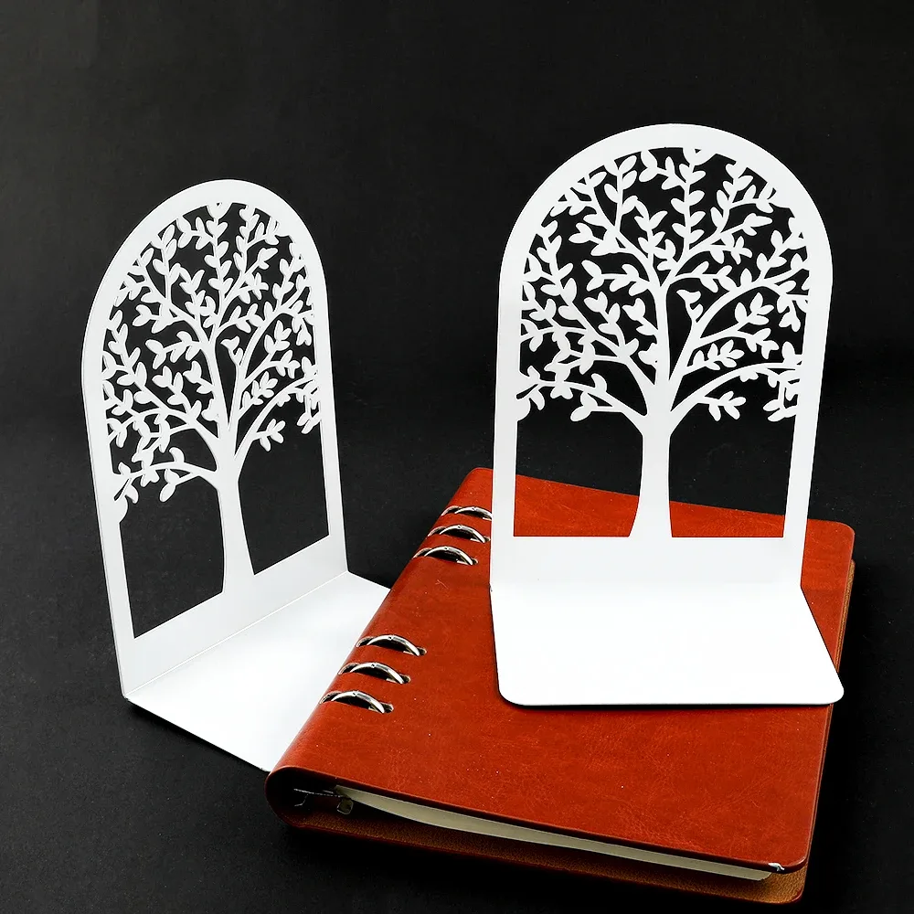 White Tree of Life Desktop Book Ends Office Desktop Home Bookend Gift for Book Loves Office Desktop Iron Book rack