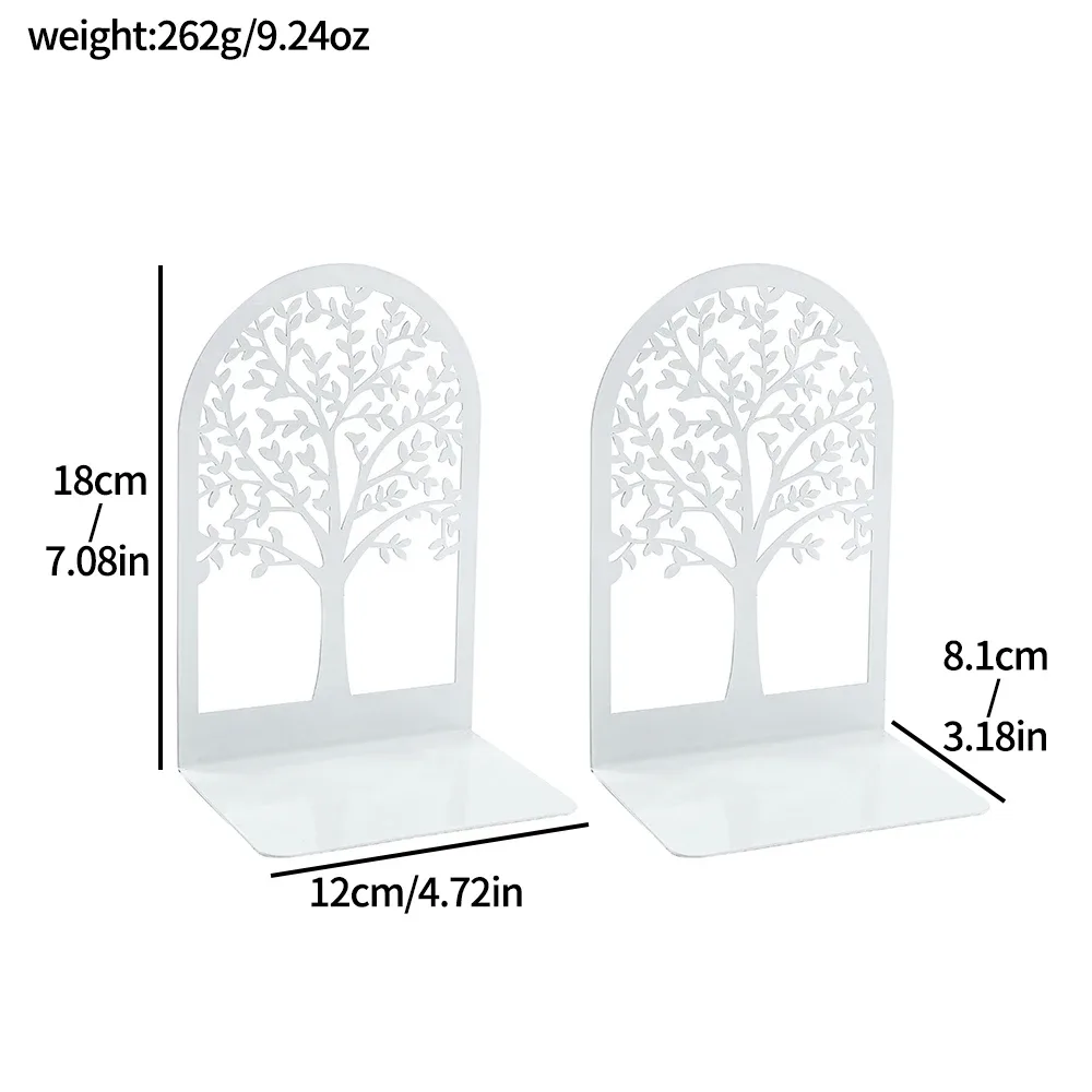 White Tree of Life Desktop Book Ends Office Desktop Home Bookend Gift for Book Loves Office Desktop Iron Book rack