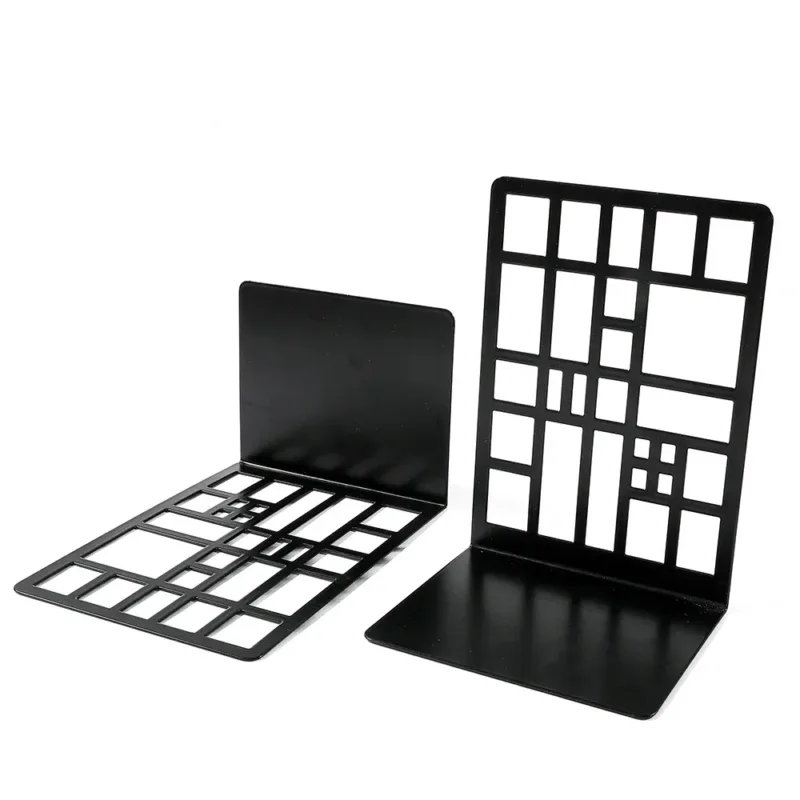 2pcs Bookcase Railing Book End Bookcase End Heavy Duty Book End Storage Bookcase Home Book End Book Holder Iron Bookcase - Image 4