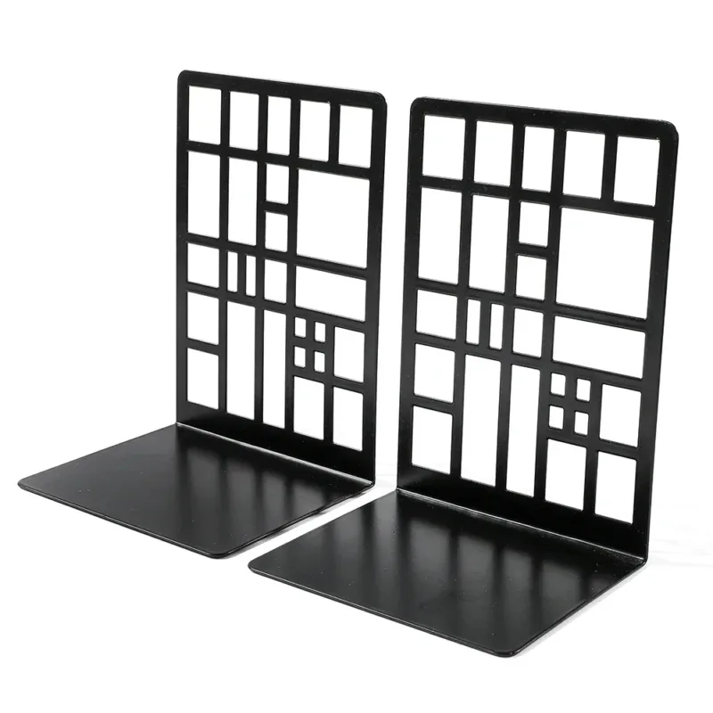 2pcs Bookcase Railing Book End Bookcase End Heavy Duty Book End Storage Bookcase Home Book End Book Holder Iron Bookcase - Image 2