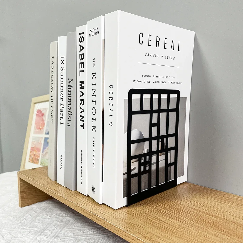 2pcs Bookcase Railing Book End Bookcase End Heavy Duty Book End Storage Bookcase Home Book End Book Holder Iron Bookcase