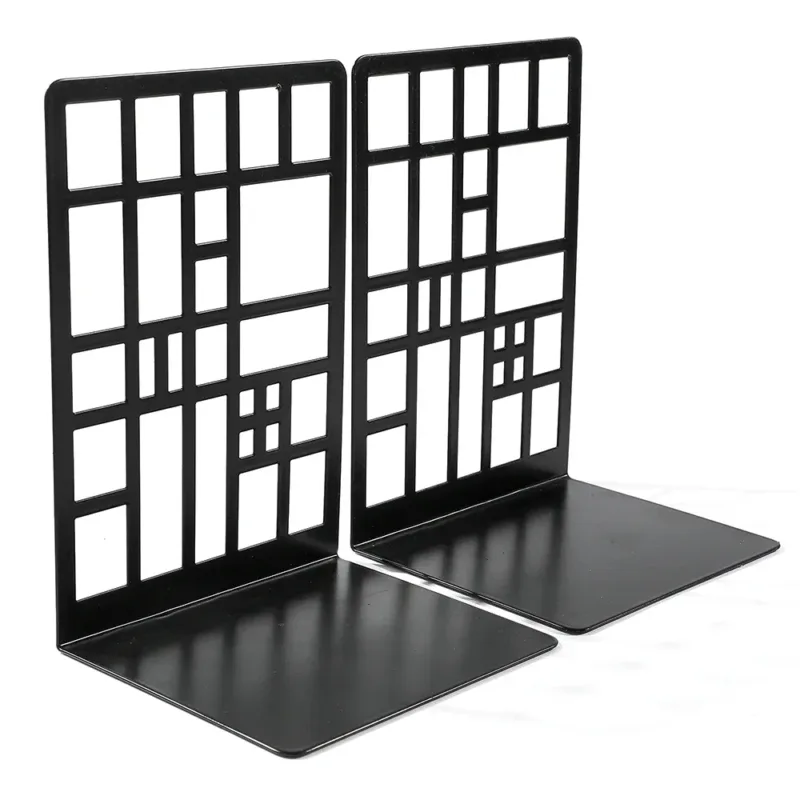 2pcs Bookcase Railing Book End Bookcase End Heavy Duty Book End Storage Bookcase Home Book End Book Holder Iron Bookcase - Image 3