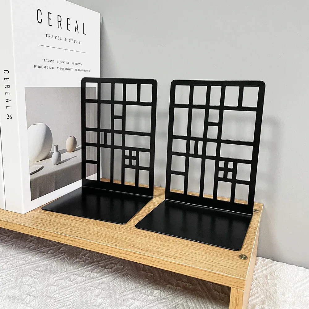 2pcs Bookcase Railing Book End Bookcase End Heavy Duty Book End Storage Bookcase Home Book End Book Holder Iron Bookcase