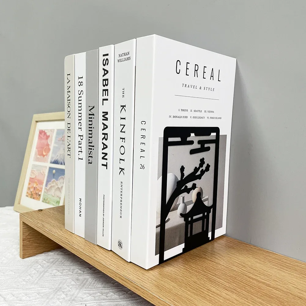 2pc Chinese Style Gazebo Book End Metal Heavy Duty Bookends for Book Lovers Organising Desktop Home Office Iron Bookends