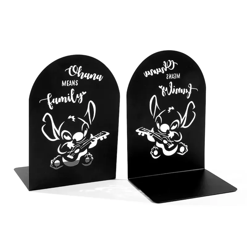 2Pcs Cute Stitch Book Ends Heavy Duty Metal Bookends Office Desktop Home Bookshelf Book Rack Office supplies for Book Lovers - Image 2