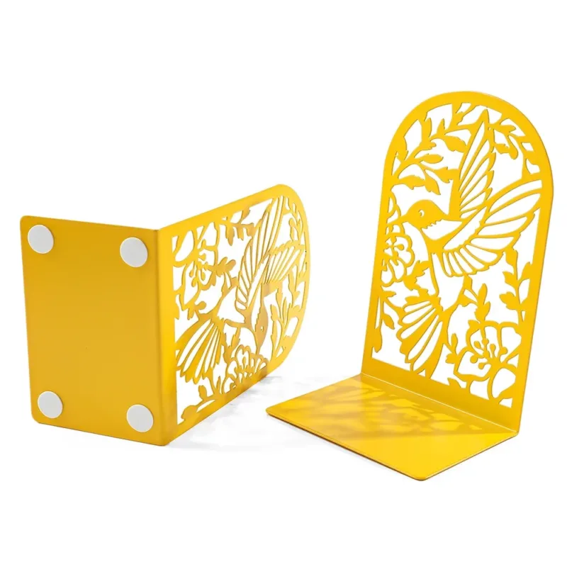 Bird Hollow Out Craft Bookends for Men Women Metal Book Ends Heavy Duty Bookends, Home Office Supplies Office Desktop Bookends - Image 6