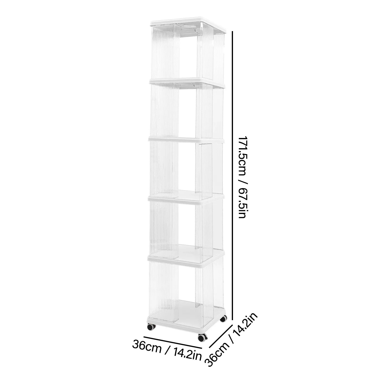 Rotary Bookshelf Home High Density Book Case 360° Rotating Storage Display Rack Floor Standing Shelves