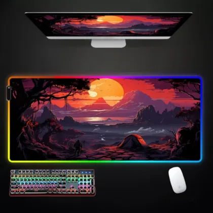 Landscape και Sunset Glow RGB Gaming Mousepad XL