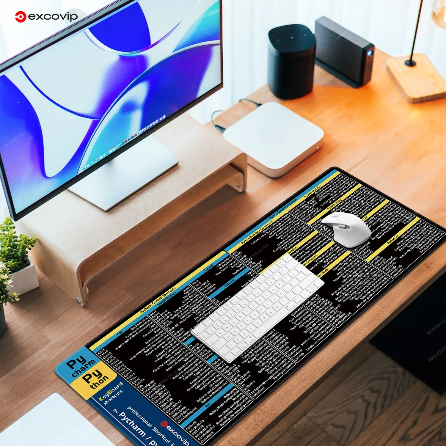 EXCO Python Programing Mouse Pad Large for Pycharm Shortcuts Cheat Sheet Keyboard Mousepad Software Web AI Engineer Desk Mat