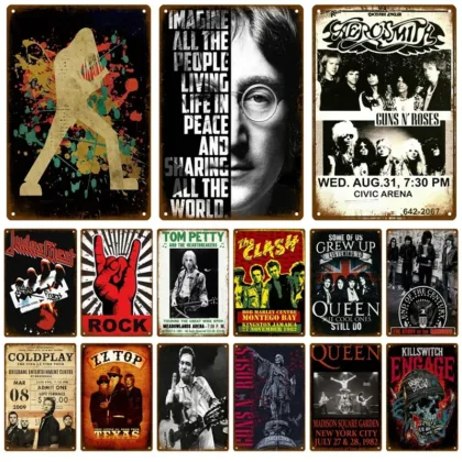 Ρετρό Classic Rock Μεταλλική Πινακίδα – Διακοσμητική Πινακίδα Τοίχου