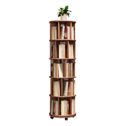 Rotating Bookshelf Floor Shelf Simple Household Living Room Bookcase Movable Cabinet Locker Children's Storage Rack