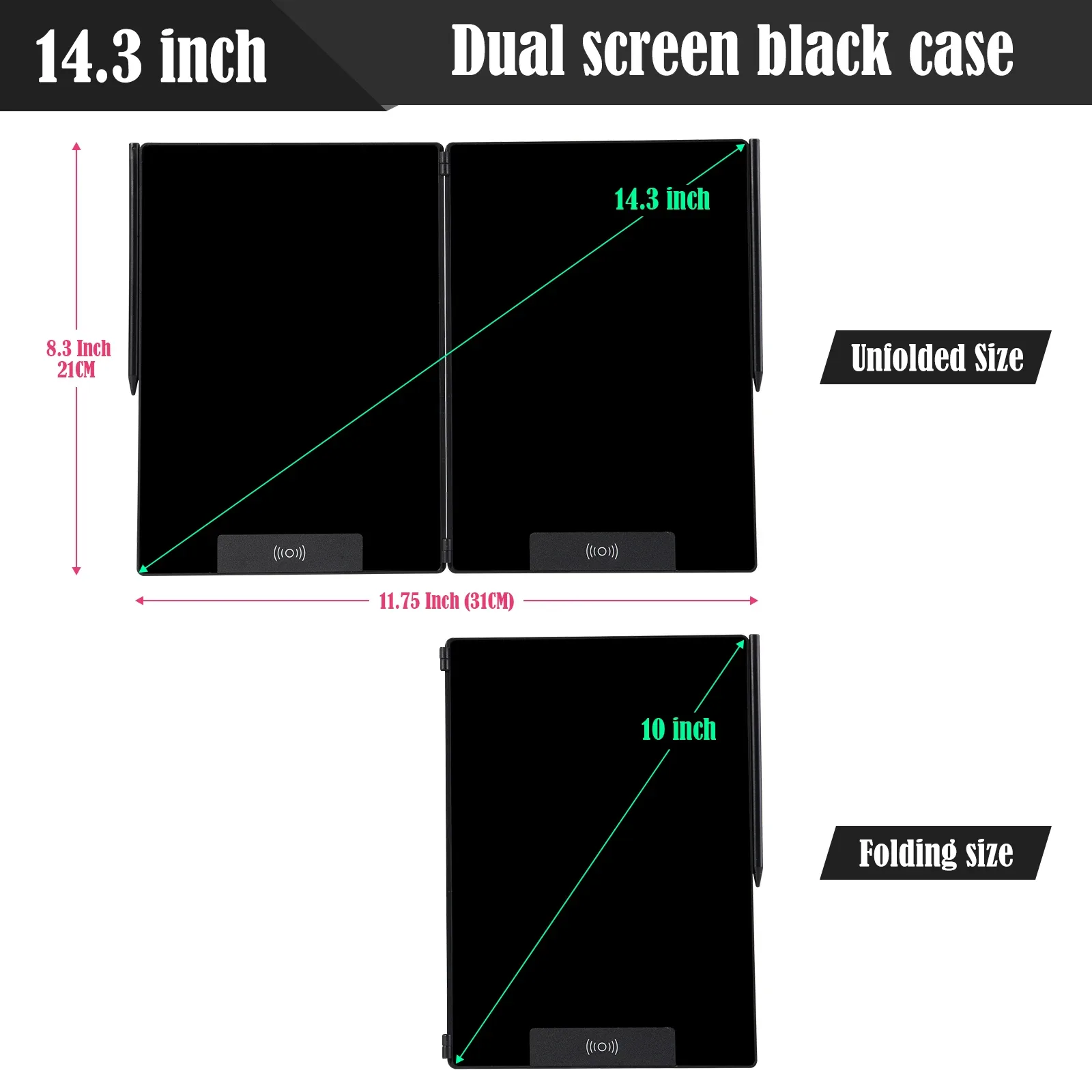 Αναδιπλούμενο LCD Writing Tablet 14.3" - Ψηφιακό Σημειωματάριο Διπλής Οθόνης 2 Αναδιπλούμενο LCD Writing Tablet 14.3" - Ψηφιακό Σημειωματάριο Διπλής Οθόνης - Image 2
